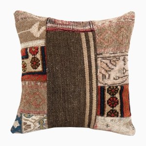 Turkish Striped Patchwork Kilim Pillow Cover