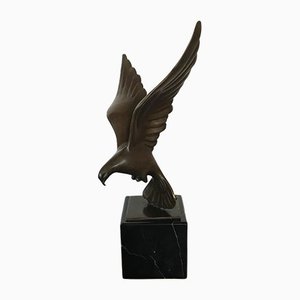 Statue de Pigeon Volant Art Déco en Bronze de Coenrad, Pays-Bas, 1930s