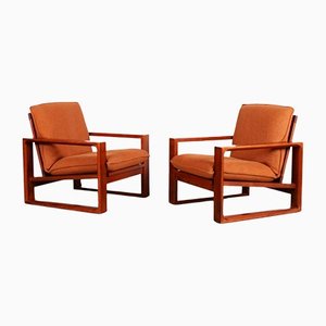 Orange Armchairs, Set of 2