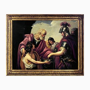 Ettore Frattini, Belisario, óleo sobre lienzo, marco de madera dorada