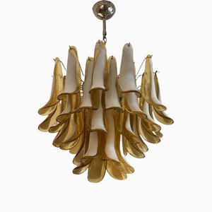 Medium Amber Murano Chandelier in the Style of Mazzega Style