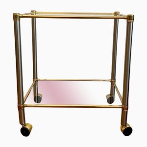 Bicolor Bar Cart With Glass Trays, 1970s