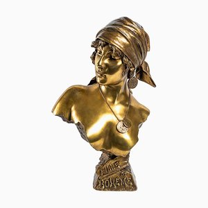 Emmanuel Villanis, Bust of a Woman, Bronze
