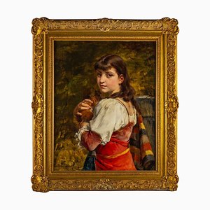Painting, 19th-Century Oil on Canvas, Framed
