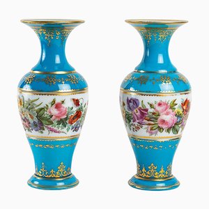 Baccarat Vasen aus Opalglas, 2er Set