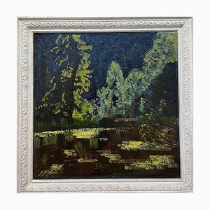 Dmitrij Kosmin, Night in the Woods, 1984, Oil on Canvas, Framed