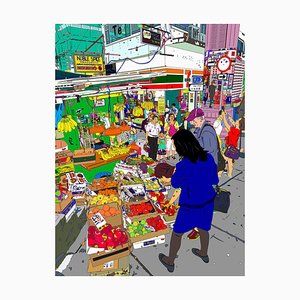 Marco Santaniello, Hk Fruits Gage Street Corner, 2019, Stampa digitale su tela
