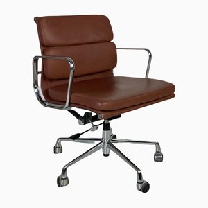 Brown Leather Soft Pad Group Chair by Eames Icf for Herman Miller