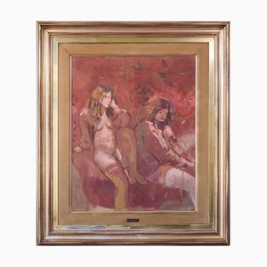 Antoni Munill, Mujeres, 1970s, Oil on Canvas, Framed