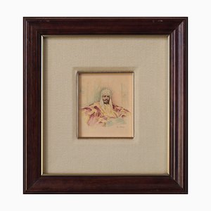 R. Moya, Retrato de un posible príncipe árabe, Acuarela