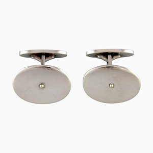 Natural Finish Sterling Silver 19mm Round Top Cufflinks College Jewelry Purdue Boilermakers Cufflinks