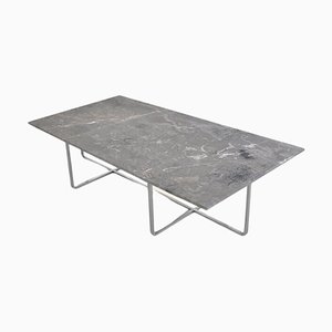 Tavolo Ninety in marmo grigio e acciaio di Ox Denmarq