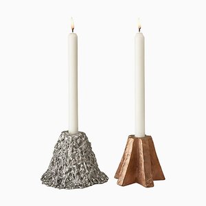 Kerzenhalter aus Aluminium & Bronze von Pieterjan, 2er Set