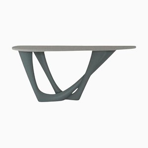 Blue Grey Duo Concrete Top and Stainless Base G-Console by Zieta