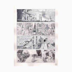 Vincenzo Bizzarri, Naipes en Castel, tinta y acuarela sobre papel, 2015