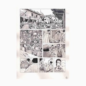 Vincenzo Bizzarri, Market Day in Florence, Ink & Watercolor on Paper, 2015