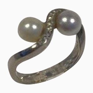 White Gold Ring with Pearls from Georg Jensen and Wendel