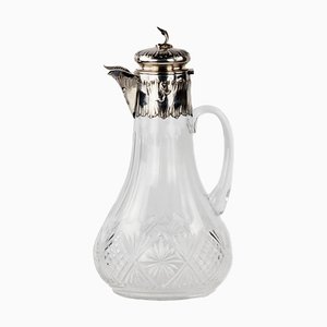 French Crystal Jug With Silver