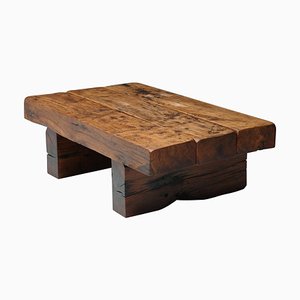 Rustic Wood Coffee Table, France, 1950s