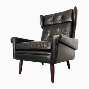 Vintage Mid-Century Danish Lounge Chair in Dark Brown by Svend Skipper, 1965