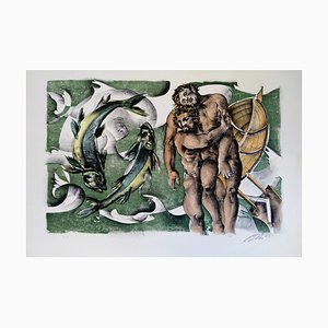 Lithographie Hans Erni, Dames des Décans: Poissons, 1970s