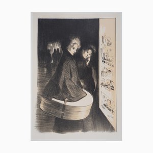 Théophile Alexandre Steinlen, Vor dem Laden (Paris), Original Lithographie, 1897
