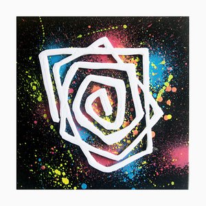 Claly, Colors Spirale, 2019, Técnica mixta sobre lienzo