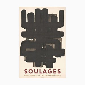Poster originale di Pierre Soulages, Berggruen, 1958