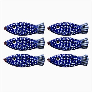 Blue Fish Knife Door from Popolo, Set of 6