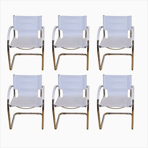 White Armchairs, 1960s, Set of 6