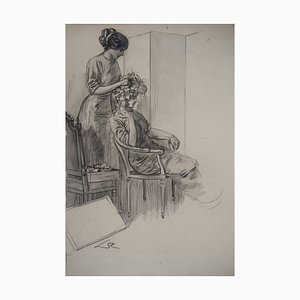 Alméry Lobel-Riche, Chez la coiffeuse, Drawing
