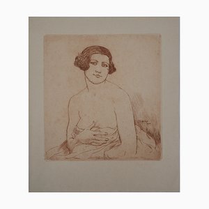 Armand Rassenfosse, Nude Awaking, 1928, incisione originale