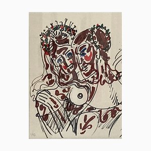 André Masson, Princesses, 1968, Original Drawing in Ink & Gouache