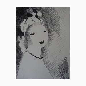 Marie Laurencin, Ragazza con collana, 1930, Litografia originale