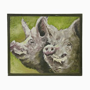 Jacques Deal, English Pigs N ° 3, 2003, Oil on Canvas