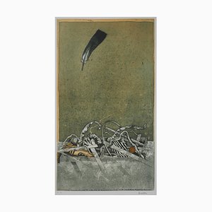 Hiroshi Asada, The Sky and the Feather, 20th Century, Original Engraving