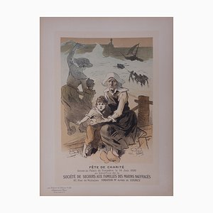 Jules Cheret, Brittany, Marine Family, 1897, Lithographie Originale