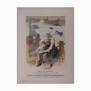 Jules Cheret, Brittany, Marine Family, 1897, Litografía original