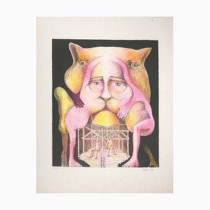 Hugh Weiss, The Cat Man, 1978, Original Lithograph