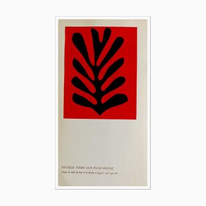 After Henri Matisse, Foglio nero su sfondo rosso, 1953, Stencil