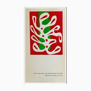 D'après Henri Matisse, Algues Blanches sur Fond Rouge et Vert, 1953, Pochoir