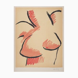 Man Ray, Busto femenino, 1971, Litografía original a lápiz