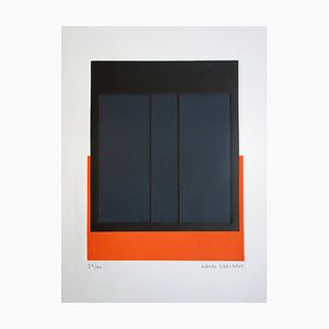 Alberte Garibbo, Geometría en negro y naranja, Grabado