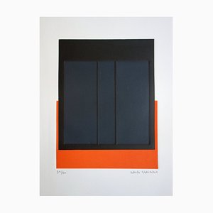 Alberte Garibbo, Schwarz und Orange Geometrie, Gravur