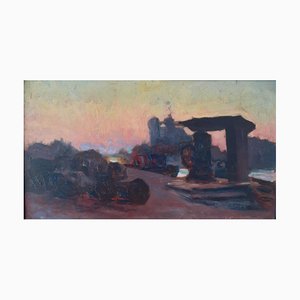 René Deydier, Crepúsculo, principios del siglo XX, óleo sobre tabla