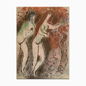 Marc Chagall, Adam and Eve and the Forbidden Fruit, 1960, Original Lithograph