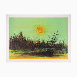 Jean Carzou, Cathedral of Boats, 1971, Original Lithograph