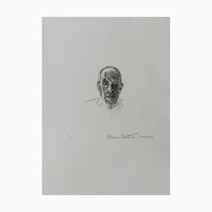 Henri Cartier-Bresson, Portrait d'Aragon, 1994, Lithographie au Crayon