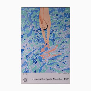 Póster litográfico original de David Hockney, Juegos Olímpicos de Múnich