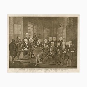 D'après William Hogarth, Bambridge en Procès pour Meurtre par un Comité de la Chambre des Communes, Gravure à l'Eau-Forte